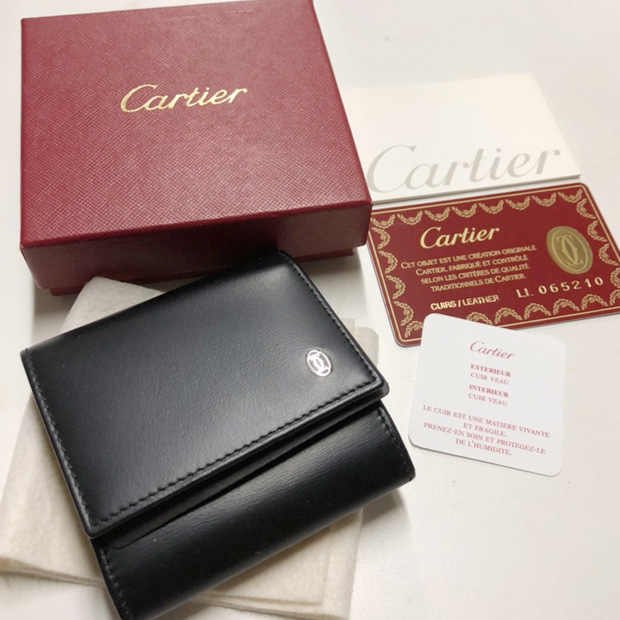 ■新品■未使用■ Cartier カルティエ  パシャ レザー コインケース コインパース 小銭入れ メンズ レディース ブラック系 AS2503